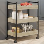 vidaXL Chariot de cuisine chêne sonoma 50x30x70 cm bois d'ingénierie