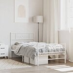 vidaXL Cadre de lit métal sans matelas et pied de lit blanc 107x203 cm
