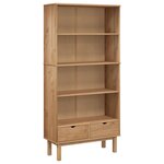 vidaXL Bibliothèque OTTA avec 2 tiroirs Marron Bois massif pin