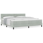 Lit à ressort vidaXL avec matelas Gris clair 200x200 cm Velours