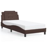 vidaXL Cadre de lit avec LED sans matelas marron 90x200 cm