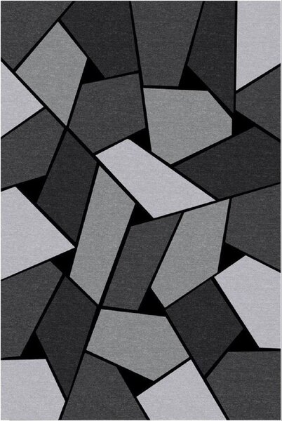 Tapis de salon Géométrique 80 x 150 cm - Gris