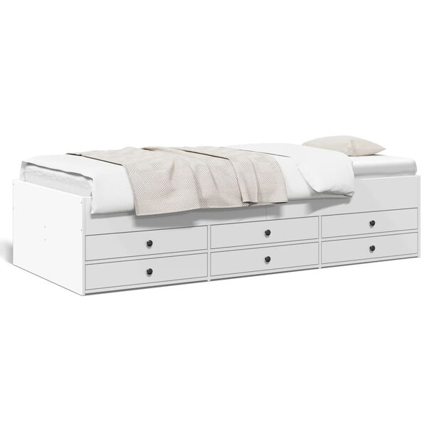 vidaXL Lit de jour avec tiroirs sans matelas blanc 100x200 cm