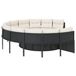 vidaXL Canapé de jardin avec table coussins rond noir résine tressée