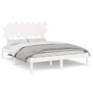 vidaXL Cadre de lit sans matelas blanc 140x200 cm bois massif