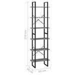 vidaXL Étagère de rangement Gris 60x30x210 cm Bois de pin massif