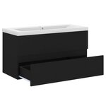 vidaXL Armoire d'évier avec lavabo intégré Noir Bois d'ingénierie