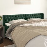 vidaXL Tête de lit avec oreilles Vert foncé 183x16x78/88 cm Velours