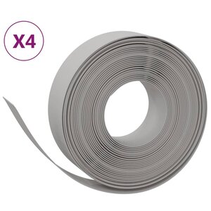 vidaXL Bordures de jardin 4 Pièces gris 10 m 15 cm polyéthylène