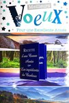 Carte meilleurs vœux excellente année livre recette du bonheur avec enveloppe
