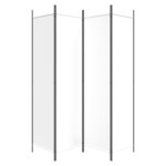 vidaXL Cloison de séparation 4 panneaux Blanc 200x200 cm Tissu