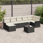 Ensemble de Canapés de Jardin 7 Pièces avec Coussins Rattan Poly Brown