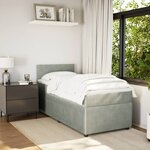 vidaXL Sommier à lattes de lit et matelas Gris clair 100x200cm Velours