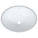 vidaXL Évier de salle de bain blanc 56x41x20 cm ovale céramique