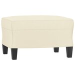 vidaXL Fauteuil avec repose-pied Crème 60 cm Similicuir