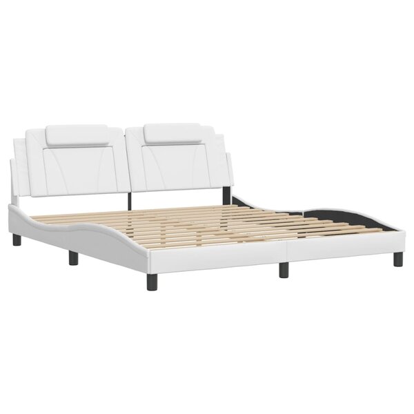 vidaXL Cadre de lit avec tête de lit Blanc 180x200 cm Similicuir