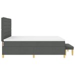 vidaXL Lit à ressorts avec matelas et banc Gris foncé 180x200 cm Tissu