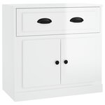 vidaXL Buffets 2 Pièces blanc brillant bois d'ingénierie