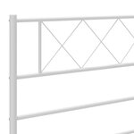 vidaXL Cadre de lit métal avec tête de lit/pied de lit blanc 150x200cm