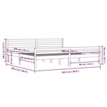 vidaXL Cadre de lit sans matelas bois massif gris 200x200 cm
