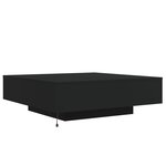 vidaXL Table basse avec lumières LED noir 100x100x31 cm