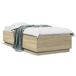 vidaXL Cadre de lit chêne sonoma 100x200 cm bois d'ingénierie