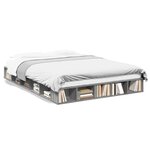 vidaXL Cadre de lit sonoma gris 160x200 cm bois d'ingénierie