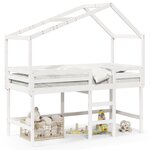 vidaXL Lit superposé avec échelle et toit sans matelas blanc 90x190 cm