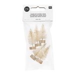 Lot de 5 sapins de Noël en bois blanc 5 cm
