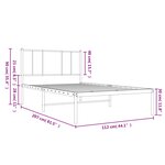 vidaXL Cadre de lit métal sans matelas avec tête de lit noir 107x203cm