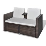 Salon de jardin meuble d'extérieur ensemble de mobilier 4 pièces avec coussins résine tressée marron 02_0016187