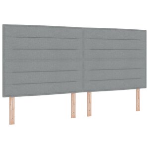 vidaXL Tête de Lit LED Design Lignes Gris Clair 200 cm Tissu