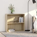 Vidaxl bibliothèque à 2 niveaux chêne sonoma 80x30x76 5 cm aggloméré