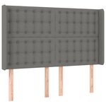 vidaXL Sommier à lattes de lit avec matelas Gris foncé 140x190cm Tissu