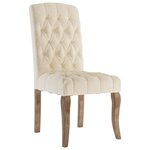 vidaXL Chaises à manger lot de 6 beige tissu à l'aspect de lin