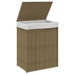 vidaXL Panier à linge avec couvercle 46x33x60 cm résine tressée