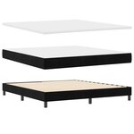 Lit à ressort vidaXL avec matelas Noir Super King Velours