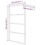 vidaXL Paroi de douche Blanc 115x195 cm Verre ESG transparent