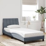 vidaXL Cadre de lit sans matelas gris foncé 90x200 cm velours