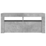 vidaXL Meuble TV avec lumières LED gris béton 90x35x40 cm