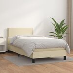 vidaXL Sommier à lattes de lit avec matelas Crème 100x200cm Similicuir