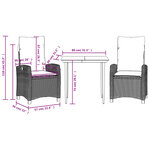 vidaXL Ensemble à manger de jardin et coussins 3 Pièces mélange beige