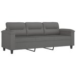 vidaXL Ensemble de canapés 3 Pièces coussins Gris foncé Tissu microfibre
