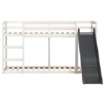 vidaXL Lit superposé avec toboggan/échelle blanc 90x190 cm pin massif