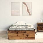 Cadre de lit vidaXL en vieux bois 90x200 cm en bois d'ingénierie
