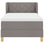 vidaXL Lit Box Spring avec Matelas Taupe 100x200 cm Tissu