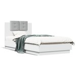 vidaXL Cadre de lit avec LED sans matelas blanc 90x190 cm
