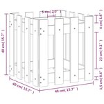 vidaXL Jardinière avec design de clôture 40x40x40 cm pin imprégné