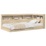 vidaXL Lit bibliothèque en chêne Sonoma 100x200 cm en bois reconstitué