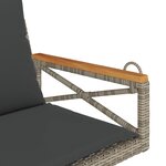 vidaXL Balancelle avec coussins gris 63x62x40 cm résine tressée